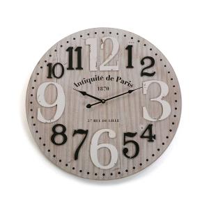 Horloge murale de style vintage en bois gris et noir