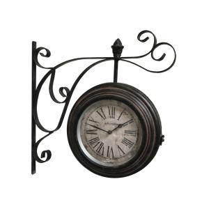 Horloge murale décorative double face gare vintage métal ma…