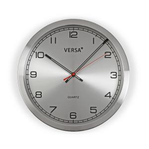 Horloge murale en aluminium argenté 25 cm