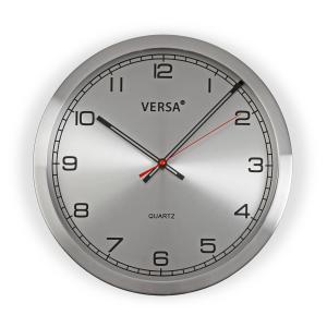 Horloge murale en aluminium argenté 30 cm