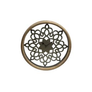 Horloge murale en bois de sapin beige et gris foncé H56