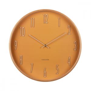 Horloge murale en bois jaune D40cm