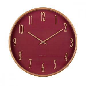 Horloge murale en bois rouge  D40cm