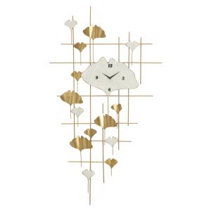 Horloge murale en métal doré 75,5x3,5x133  cm