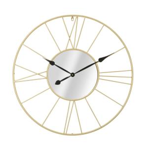 Horloge murale en métal doré Ø 80x6  cm