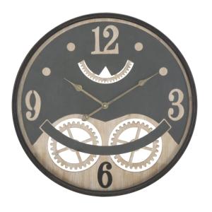 Horloge murale en métal noir Ø 67x6,5  cm