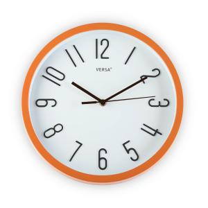 Horloge murale en plastique orange