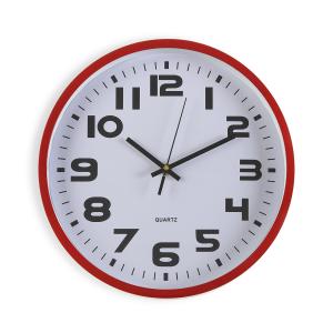 Horloge murale en plastique rouge