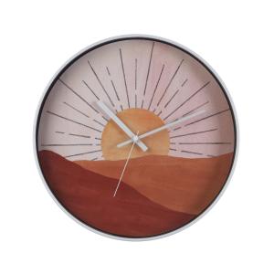 Horloge murale en verre orange