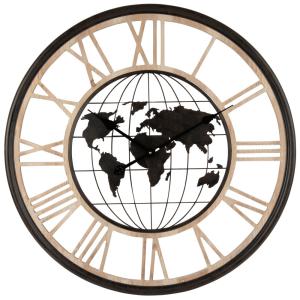 Horloge murale globe terrestre bicolore D70