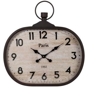 Horloge murale gousset en acier, 60x64 cm