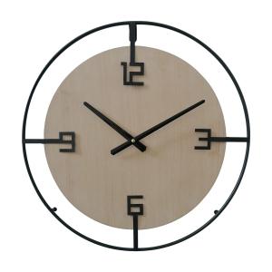 Horloge murale grande noire et brune Ø 50 cm