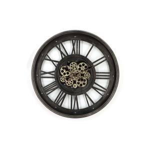 Horloge murale métal noir, gris anthracite