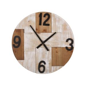 Horloge murale MICHAPAN MDF bois effet clair