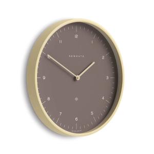 Horloge murale moderne ronde en contreplaqué gris clair