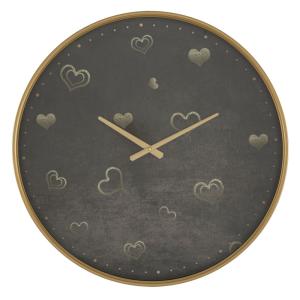 Horloge murale noire et dorée Ø 60x6  cm