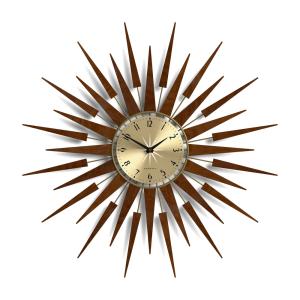 Horloge murale rétro avec des rayons de soleil marron 65x4x…