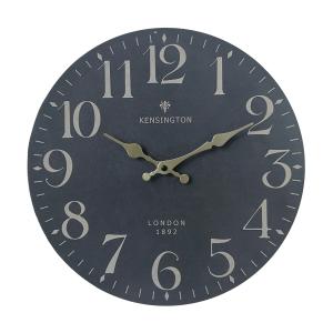 Horloge murale ronde effet bois noire Ø 33,8 cm