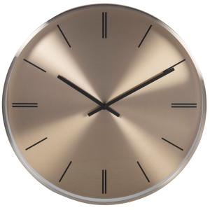 Horloge murale ronde en aluminium doré, blanc et noir D40