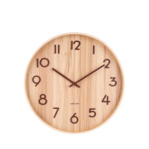 Horloge murale ronde en bois D60cm bois clair