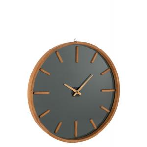 Horloge murale ronde en bois marron 80x5x80 cm