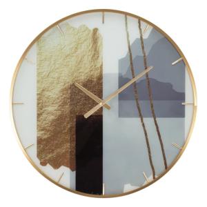 Horloge murale ronde en fibre de bois multicolore Ø 60x5 cm