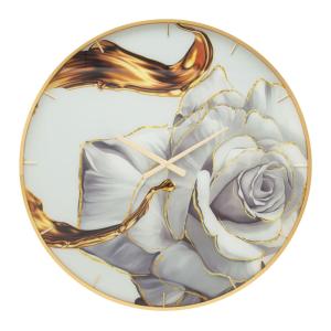 Horloge murale ronde en fibre de bois multicolore Ø 80x5 cm