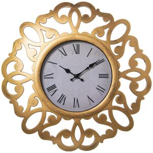 Horloge murale ronde en résine dorée D50cm