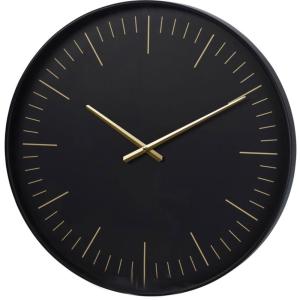 Horloge murale ronde métal noir et doré 50x50x4.5cm