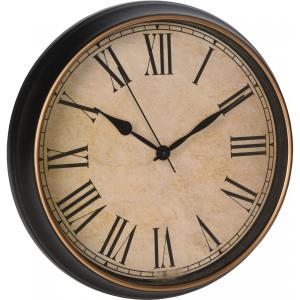 Horloge murale ronde noir et doré D35x5cm