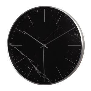 Horloge murale ronde noire effet marbre D40cm