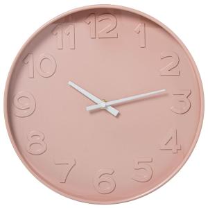 Horloge murale ronde rose 30x30cm
