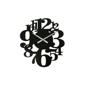 Horloge murale sculpté en MDF noir 55x50 cm