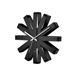 Horloge murale silencieuse en métal coloris noir