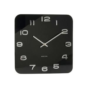 Horloge murale verre noir 35x35cm