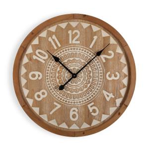 Horloge murale vintage en aggloméré effet bois marron et bl…