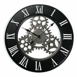 Horloge murale vintage en métal noir
