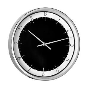 Horloge noir et blanc chrome en métal D30cm
