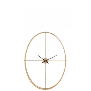 Horloge ovale en métal doré sans fond diamètre 125,5 cm