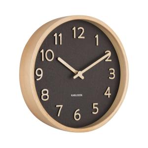 Horloge pure small d22cm en bois noir