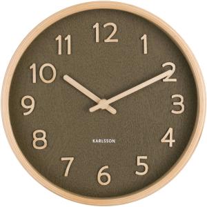 Horloge pure small d22cm en bois vert