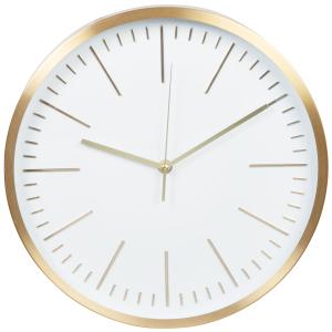 Horloge ronde blanche et métal doré D31