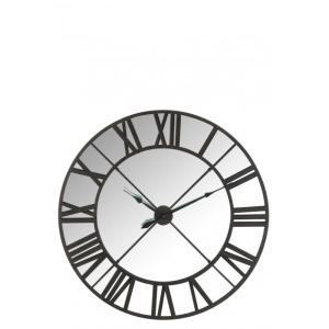 Horloge ronde en métal noir 123x123x8.5 cm