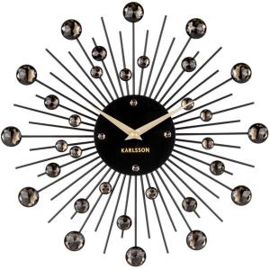 Horloge ronde en métal sunburst 30 cm noir