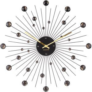 Horloge ronde en métal sunburst 50 cm noir