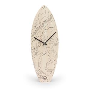 Horloge surf en bois topographique H46,2cm