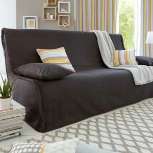 Housse bz en coton gris 2 places