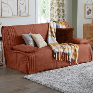 Housse clic-clac 140x190 marron noisette en polyester