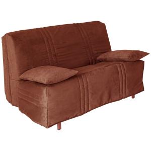 Housse clic-clac en polyester marron noisette 140x190cm