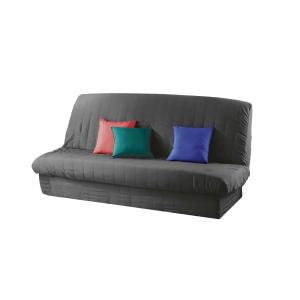 Housse clic-clac matelassée dos polyester anthracite 140x20…